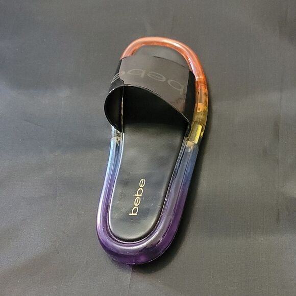 BRAND NEW BEBE MULTICOLOR SLIDE SANDALS R3 - Picture 7 of 14